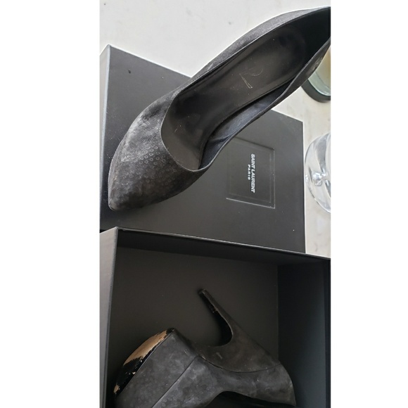 YSL (Saint Laurent) black suede platform heels - Picture 4 of 6